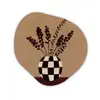 Minimalistisch - Vaas - Bloemen - Bruin Wandcirkel Organisch Forex 3mm klein -3d