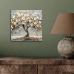 Boom - Bloemen - Wit - Natuur - Kunst aluminium wit klein -sfeer2