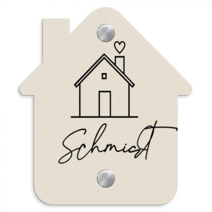 Huis illustratie - Sierlijk Naambord Huisje klein -3d
