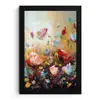 Bloemen - Kunst - Natuur - Olieverf fotolijst zwart zonder passe partout klein -3d