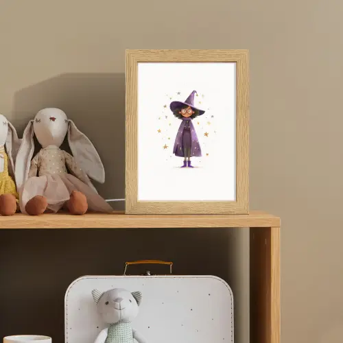 Heks - Paars - Sterren - Heksenhoed Light Box met kabel klein -sfeer2_kind