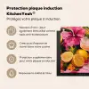 Drink - Bloemen - Yellow Inductie beschermer vinyl 3mm middel -zzzzzzusp-haakje_FR