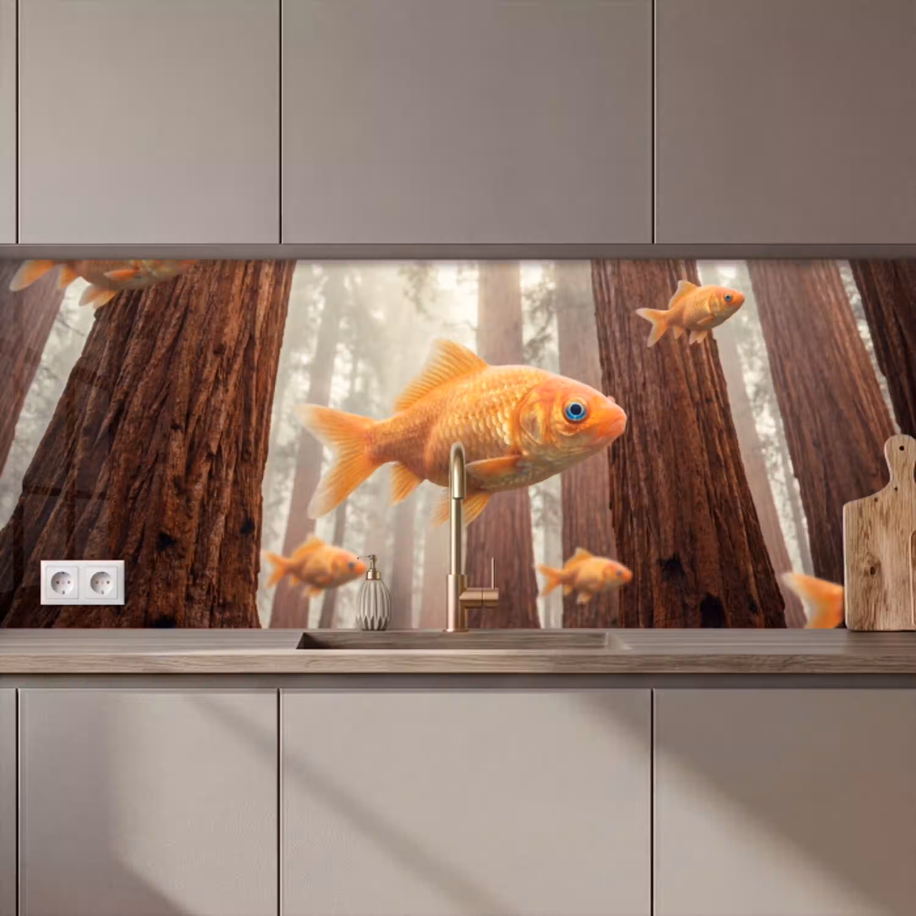 Vis - Bos - Fantasie keuken achterwand 2 middel zz_3dshopping