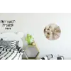 Abstracte vierkanten - Aardetonen - Mistig Wandcirkel aluminium klein -kinderkamer