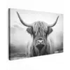 Schotse hooglander - Mist - Zwart - Wit canvas 2cm klein -z3d