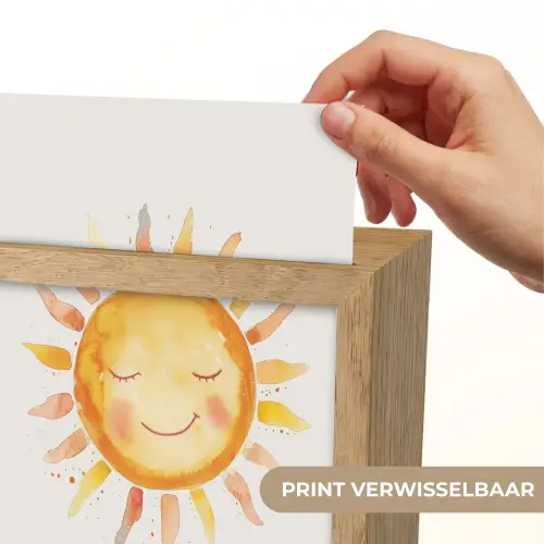 Zon - Watercolor - Geel Light Box met kabel (Kinderlampje) klein -USP_websiteprintNL