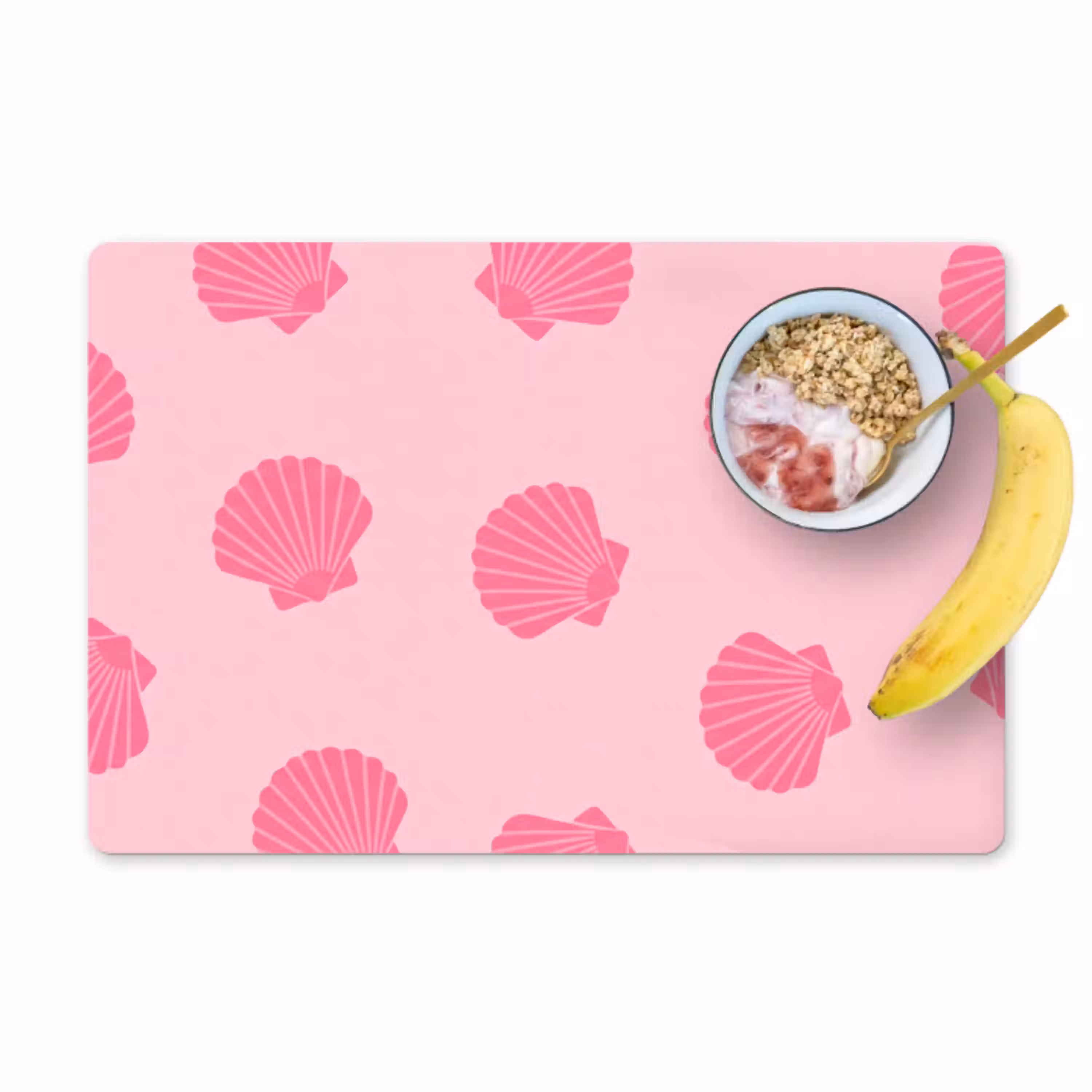 Schelp - Patroon - Zee - Modern - Roze Placemat vinyl groot -zzzproduct_Kitchenyeah-website