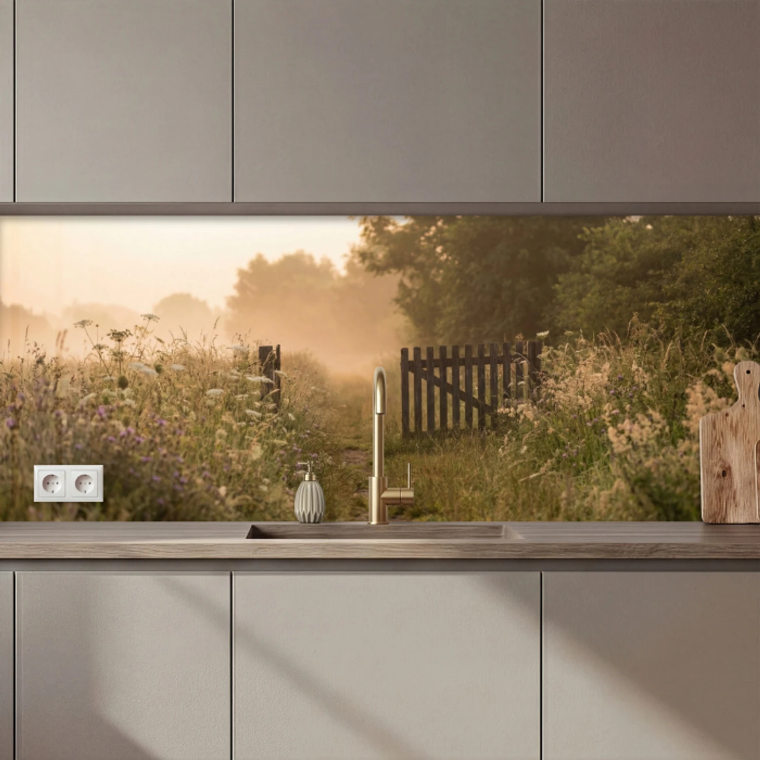 Hek - Natuur - Mist - Veld keuken achterwand 2 middel zz_3dshopping