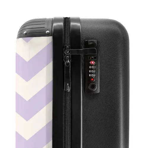 Zigzag patroon in paars en wit NBS - Handbagage koffer - Kinderen Unisex middel -slot