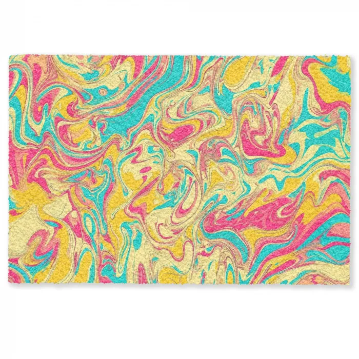 Geel - Roze - Blauw - Retro Deurmat klein -zkaufland3d