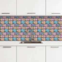 Parelmoerig - Bakstenen - Muur keuken achterwand 2 middel 871 -3d
