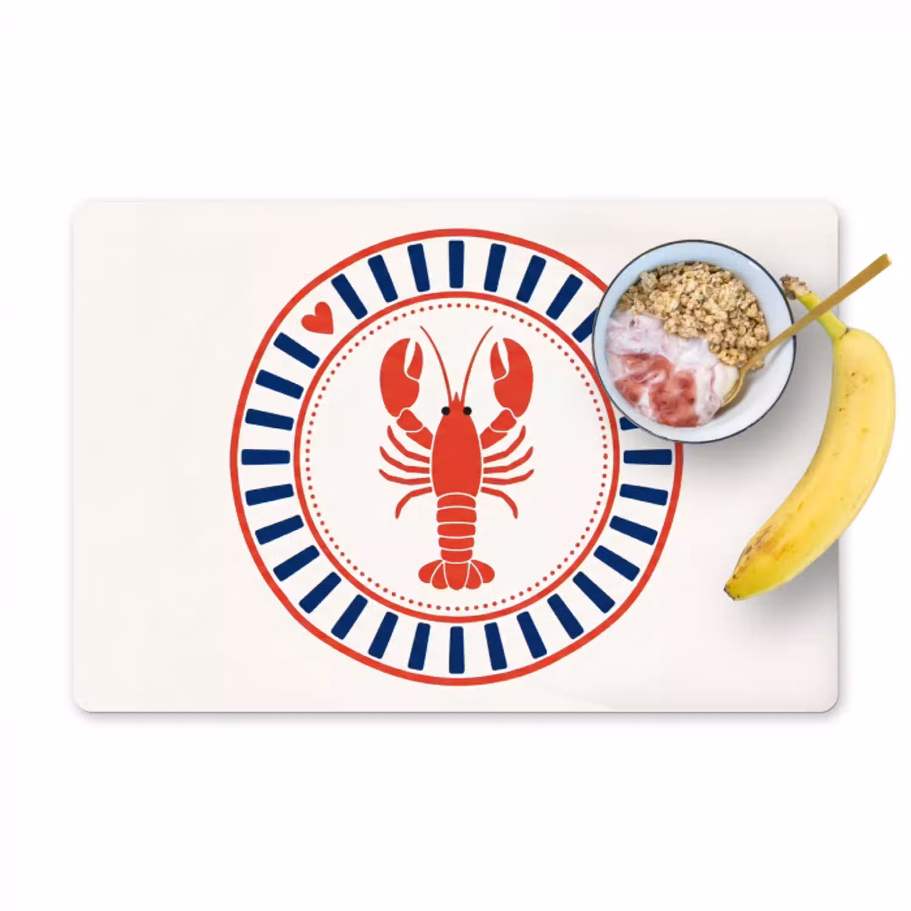 Zeeleven - Kreeft - Embleem - Grafisch - Rood Placemat vinyl groot -zzzproduct_Kitchenyeah-website