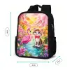 Kitten met flamingo in tropisch bloemenparadijs Rugzak - Zwart middel -productfoto_formaten