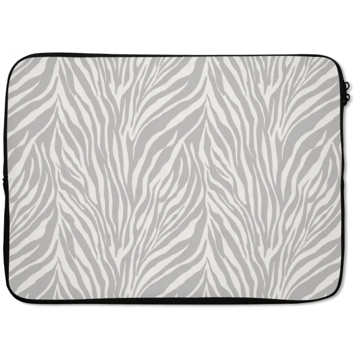 Zebra - Motief - Grijs laptophoes neopreen klein 279 -zkaufland3dotto