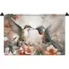 Kolibrie - Vogels - Bloemen - Natuur Wandkleed katoen klein -zz3d