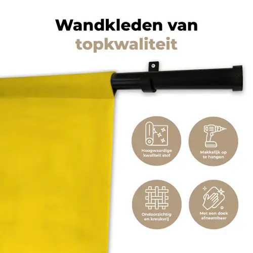 Smile - Geel - Roze Wandkleed katoen klein -sfeer2