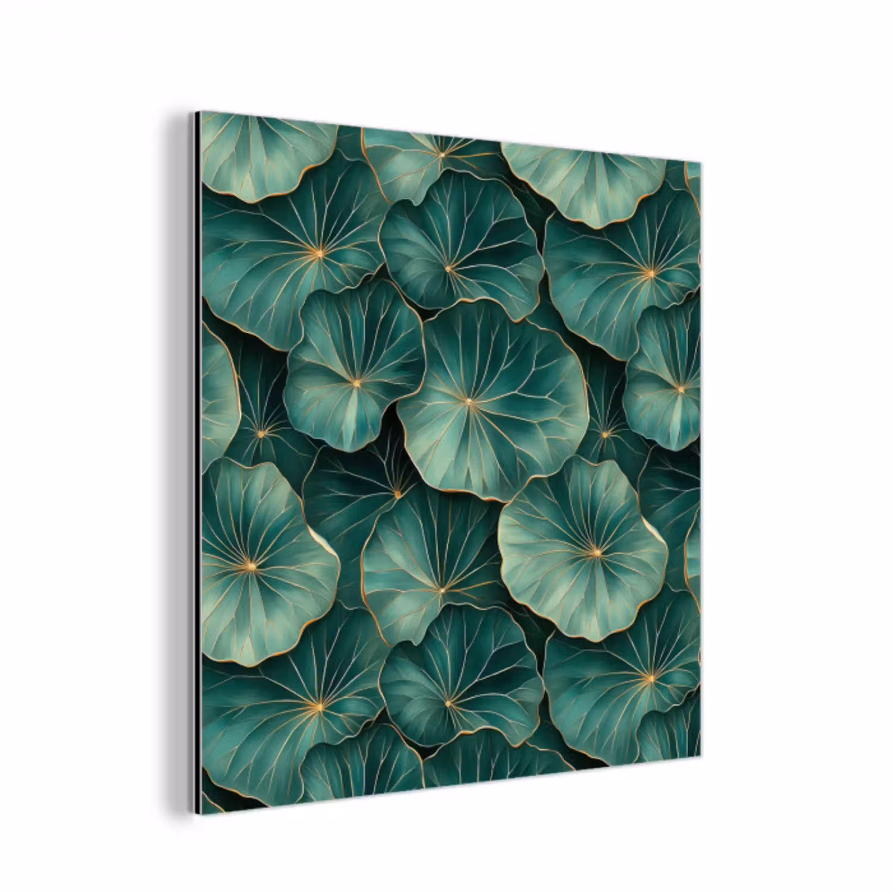 Patroon - Bladeren - Groen aluminium wit klein 46 -3d
