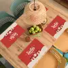 Illustratie - Kerstman - Rendieren - Rood Placemat vinyl groot -zzsfeer5_Kitchenyeah-website