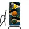 Specerijen - Lepel - Kruiden - Bruin - Geel - Groen Hoesje iPhone 12 Pro met koord klein -3d