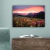 Bloemen - Bergen - Landschap - Nacht - Lucht - Roze canvas 2cm klein -sfeer4