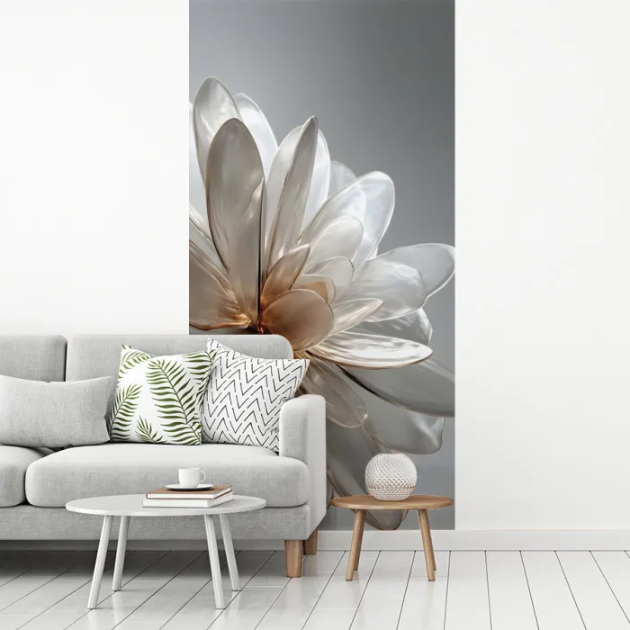 Bloem - Wit - Neutraal fotobehang vinyl groot -woonkamer
