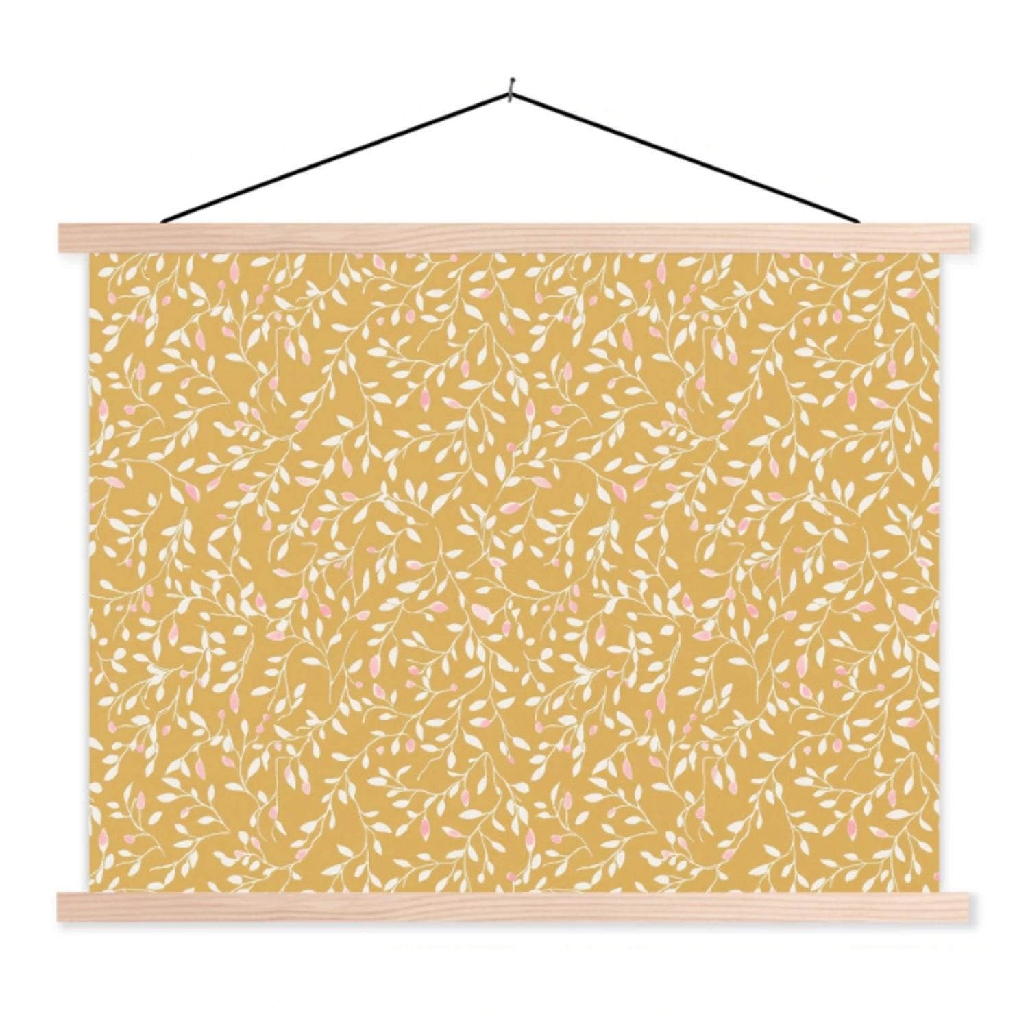 Takjes - Patroon - Oker textielposter latten blank klein 122 -3d