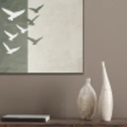 Japandi - Vogel - Groen PET vilt klein -sfeer6_closeup