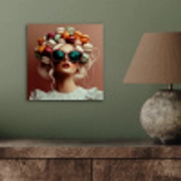Vrouw - Macarons - Bril aluminium wit klein -sfeer2