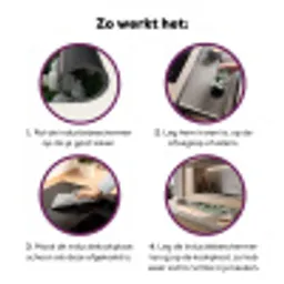 Tulpen - Landschap - Wit Inductie beschermer vinyl 3mm klein -zzzzzzz-cc-werking