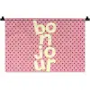 Bonjour - Stippen - Roze- Geel Wandkleed katoen klein -zz3d