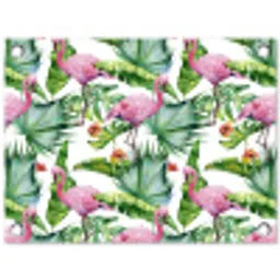 Bladeren - Flamingo - Bloemen - Jungle tuinposter los doek klein -3d