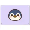 Pinguïn - Paars - Schattig tuinposter los doek klein -3d
